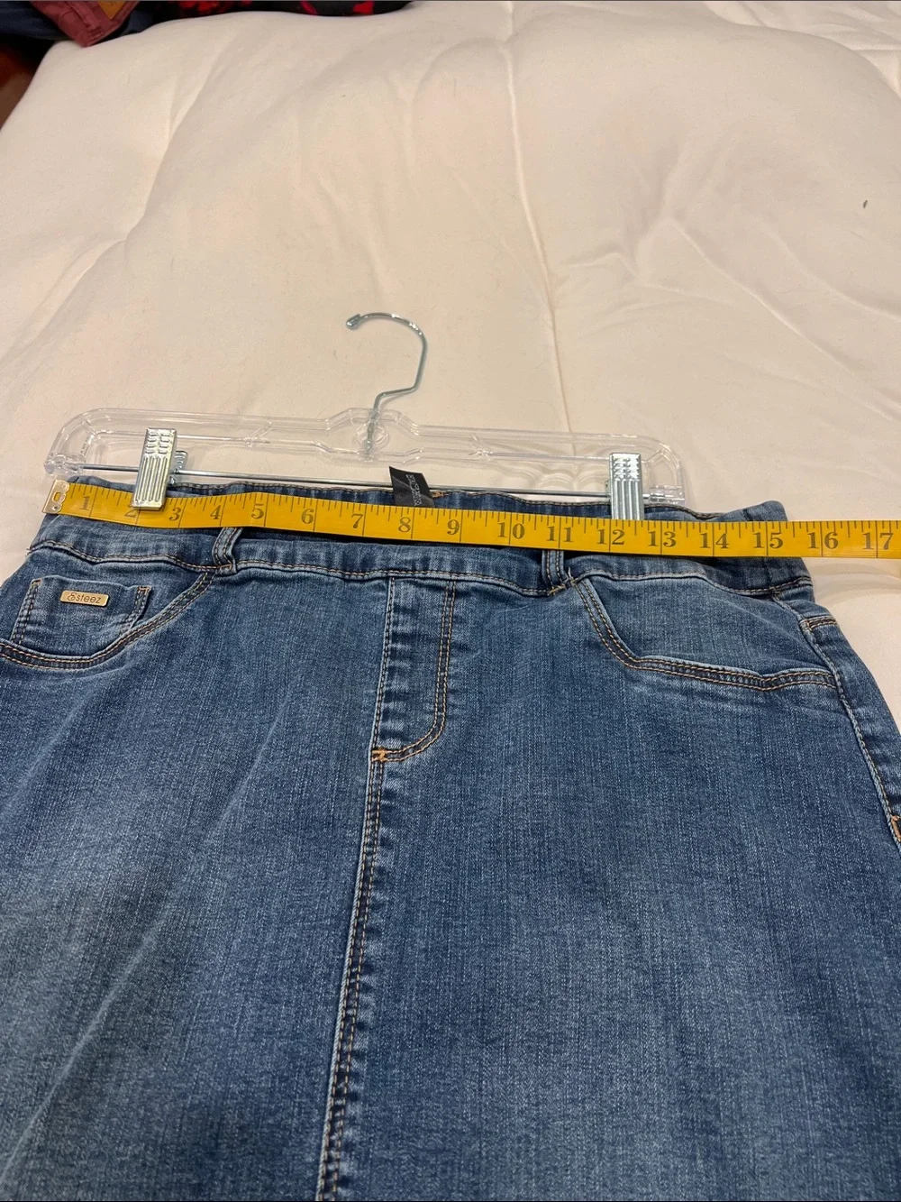 Classic Blue Denim Pencil Skirt - Women